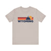 Retro Wyoming T-shirt, Mountain Tee, Vintage Wyoming Unisex Jersey Shirt, Outdoor Hiking Apparel