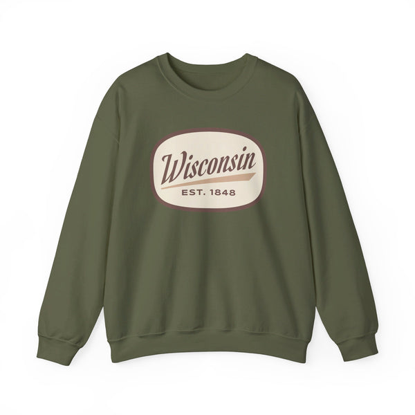 Wisconsin Sweatshirt - Unisex Retro Wisconsin Crewneck Sweatshirt