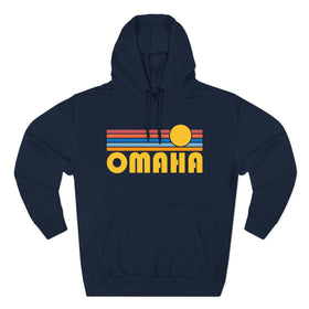 Premium Omaha, Nebraska Hoodie - Retro Sun Unisex Sweatshirt