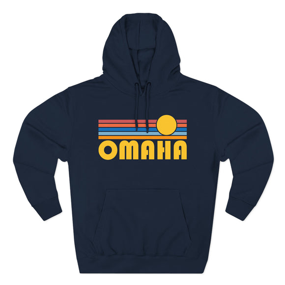 Premium Omaha, Nebraska Hoodie - Retro Sun Unisex Sweatshirt