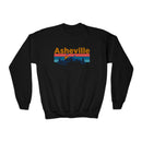 Asheville, North Carolina Youth Sweatshirt - Unisex Kid's Asheville Crewneck Sweatshirt-2