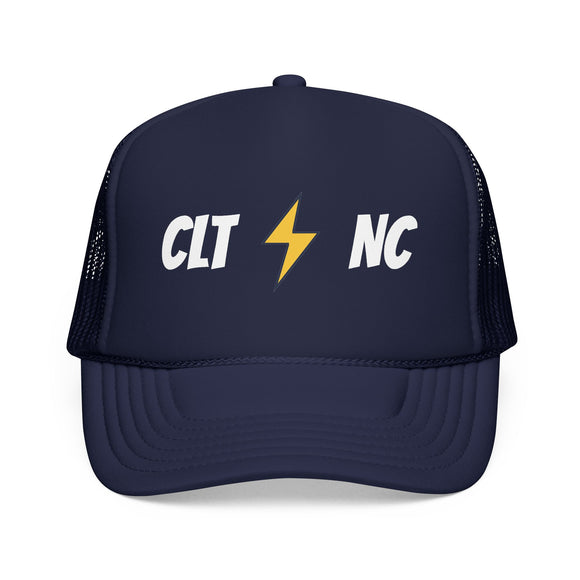 Charlotte, North Carolina Retro Trucker Hat - Lightning Foam Cap