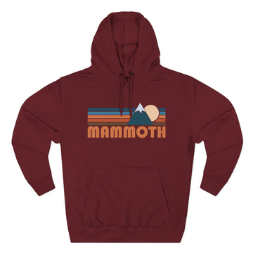 Buy burgundy Mammoth, California Hoodie - Retro Mountain Unisex Sweatshirt
