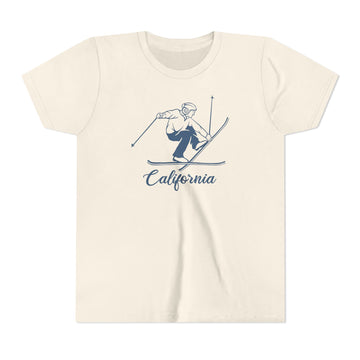 California Youth Vintage Snow Ski Graphic Tee - Kids T Shirt - 0