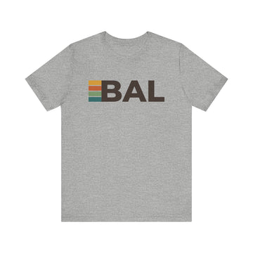 Buy athletic-heather Baltimore, Maryland tee - BAL t shirt retro stripes