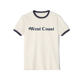 West Coast Cotton Ringer Graphic Tee, Unisex Tee, Ringer Tshirt, Retro Tee, Vintage Tee, California Shirt
