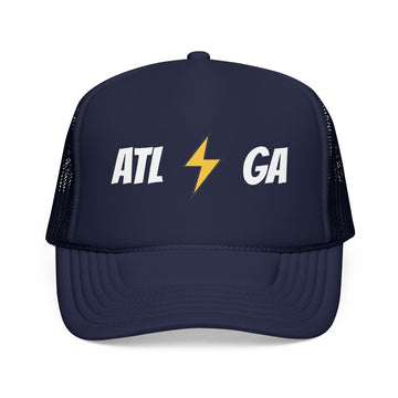 Atlanta, Georgia Retro Trucker Hat - Lightning Foam Cap - Lightning - 0