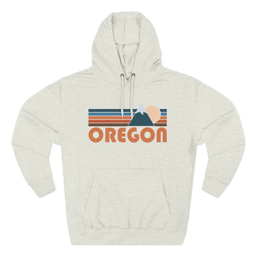 Buy oatmeal-heather Oregon Hoodie - Retro Mountain Unisex Sweatshirt