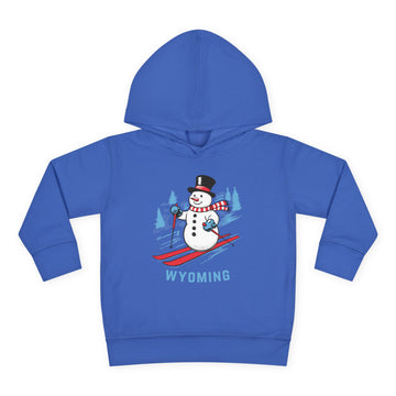 Buy vintage-royal Wyoming Toddler Hoodie - Unisex Skiing Snowman Wyoming Sweatshirt