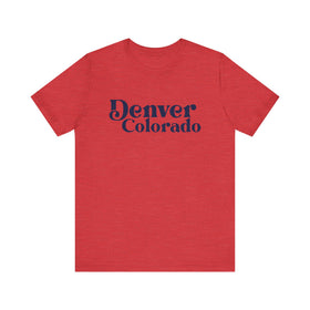Buy heather-red Denver, Colorado Graphic Tee, Casual T-Shirt, Vintage Style Shirt