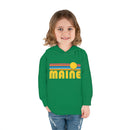 Maine Toddler Hoodie - Retro Sunrise Unisex Maine Toddler Sweatshirt-8