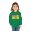 Maine Toddler Hoodie - Retro Sunrise Unisex Maine Toddler Sweatshirt