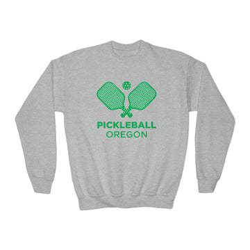 Buy sport-grey Oregon Youth Sweatshirt - Pickleball Unisex Kid's Oregon Crewneck Sweatshirt