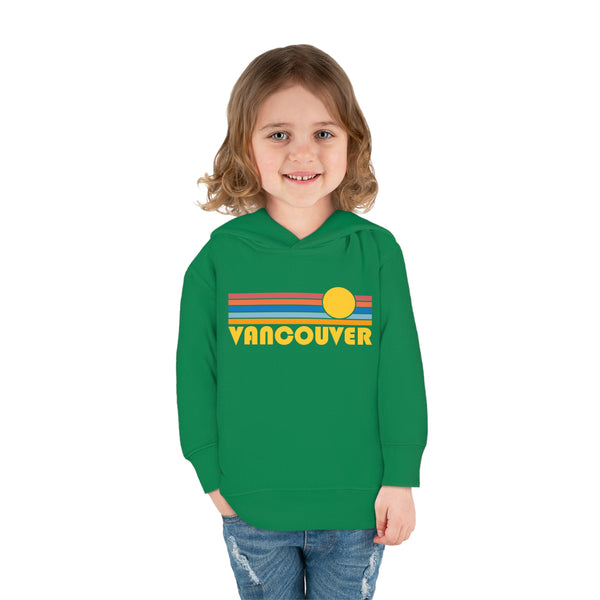 Vancouver, Canada Toddler Hoodie - Retro Sunrise Unisex Vancouver Toddler Sweatshirt