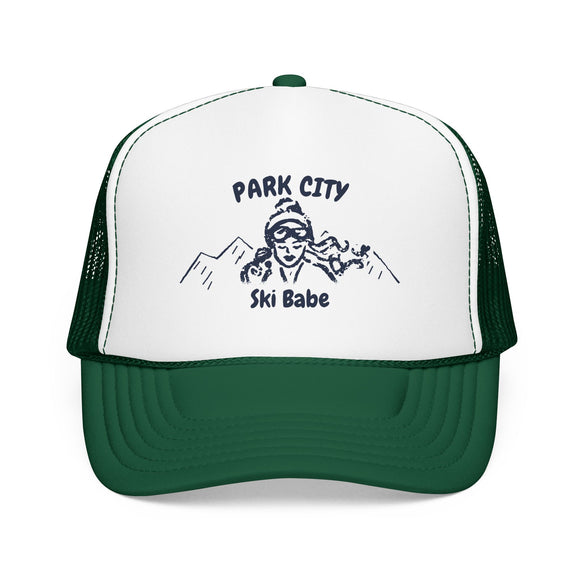 Park City, Utah Ski Babe Trucker Hat — Foam Mesh Cap