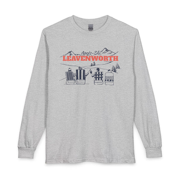 Leavenworth, Washington Après-ski Long Sleeve Shirt - Mountain Retro Skiing