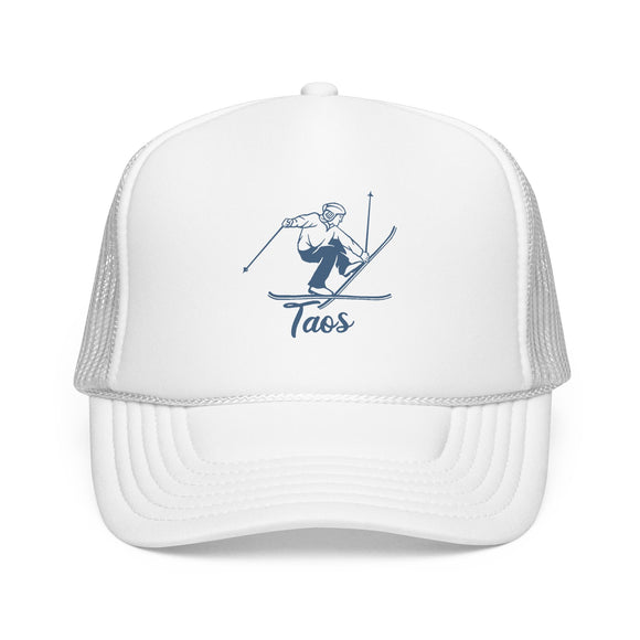 Taos, New Mexico Snow Ski Trucker Hat — Retro Skier Foam Taos Cap