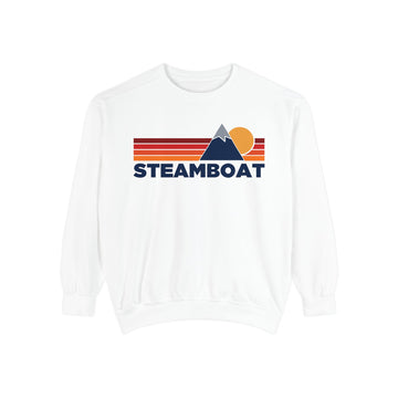 Buy white Steamboat, Colorado Mountain Stripes Sweatshirt | Comfort Colors - 100% Cotton