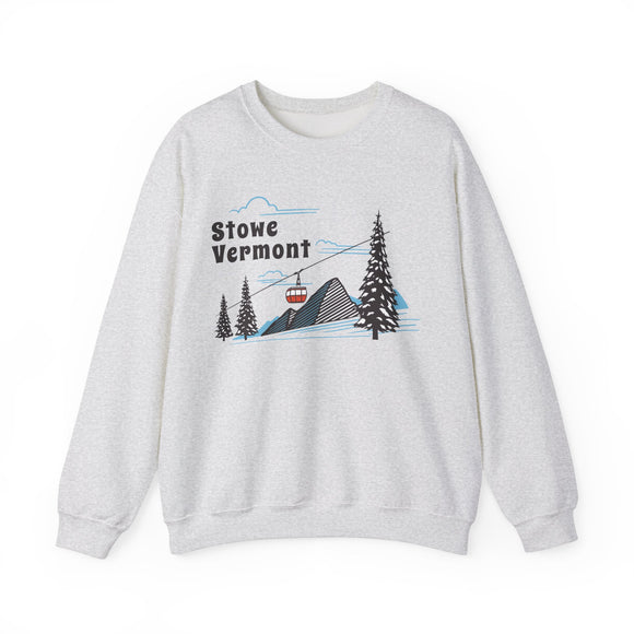 Stowe, Vermont Sweatshirt - Unisex Retro Ski Mountain Gondola Stowe Sweatshirt