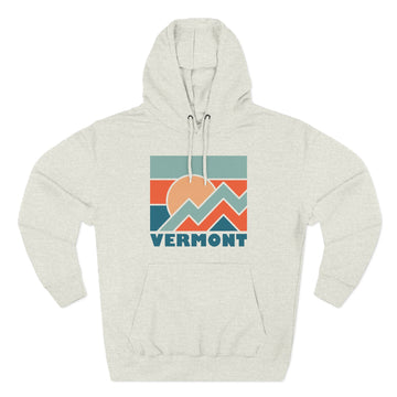 Buy oatmeal-heather Vermont Hoodie - Retro Mountain Unisex Sweatshirt