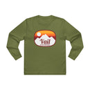 Vail, Colorado Mens Base Long-sleeve Tee - Retro Ombre Heavy Weight Long Sleeve T-shirt-4