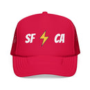 San Francisco, California Retro Trucker Hat - Lightning Foam Cap-3