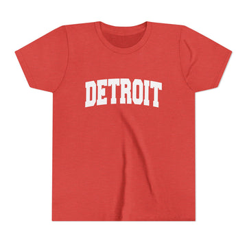 Buy heather-red Detroit, Michigan Youth Graphic Tee - Kids Detroit T Shirt