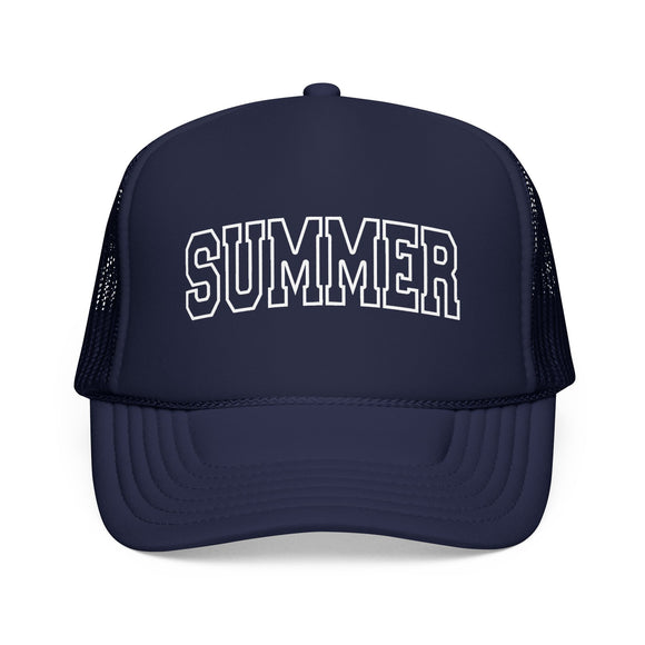 Summer Trucker Hat — Vintage College Foam Mesh Cap