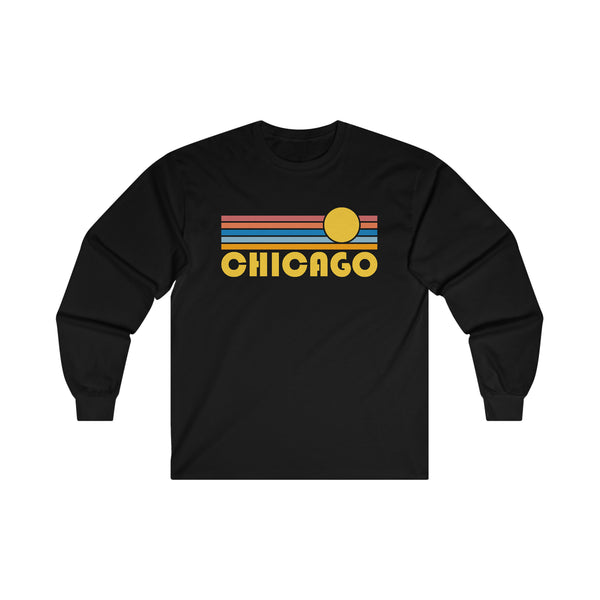 Chicago, Illinois Long Sleeve Shirt - Retro Unisex Shirt