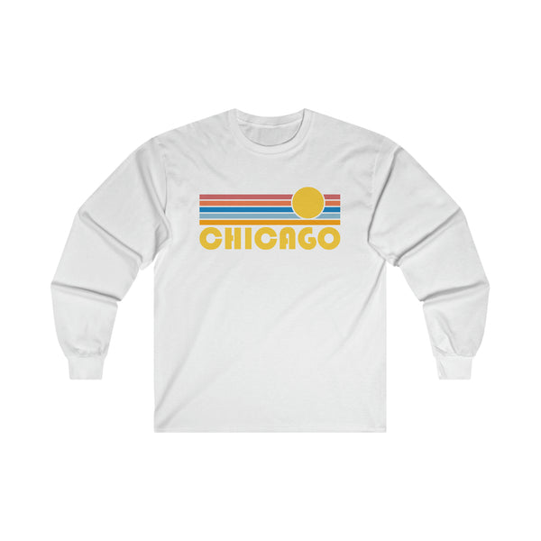 Chicago, Illinois Long Sleeve Shirt - Retro Unisex Shirt