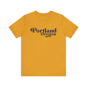 Buy mustard Portland, Oregon Graphic Tee, Casual T-Shirt, Vintage Style Shirt