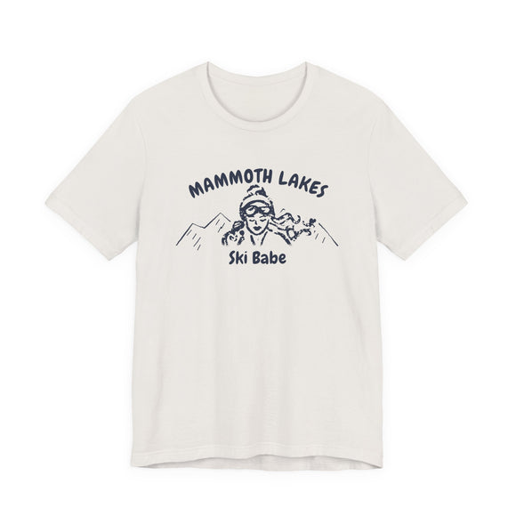 Mammoth Lakes, California Ski Babe T‑Shirt - Retro Skiing Graphic Tee