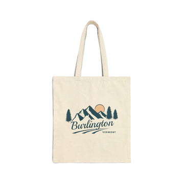 Burlington, Vermont Cotton Canvas Tote Bag - 15" x 16"