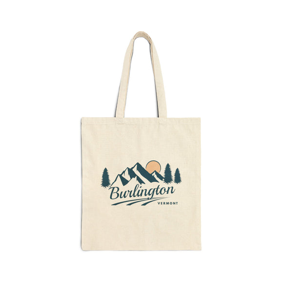 Burlington, Vermont Cotton Canvas Tote Bag - 15" x 16"