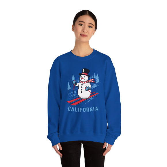 California Sweatshirt - Ski Snowman Graphic Crewneck