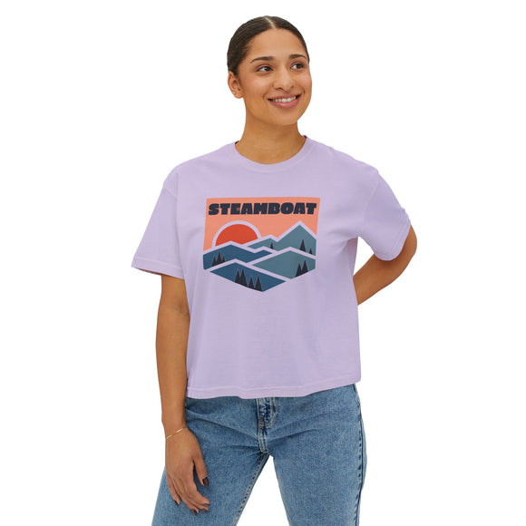 Women's Steamboat, Colorado Boxy Graphic Tee - Slightly Cropped