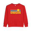 Oregon Toddler Sweatshirt - Retro Sun Oregon Toddler Crewneck Sweatshirt-6