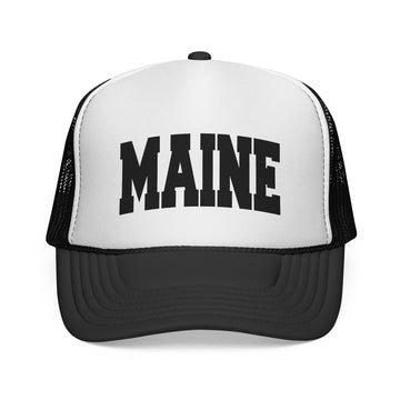 Maine Retro Collegiate Style Trucker Hat - 0