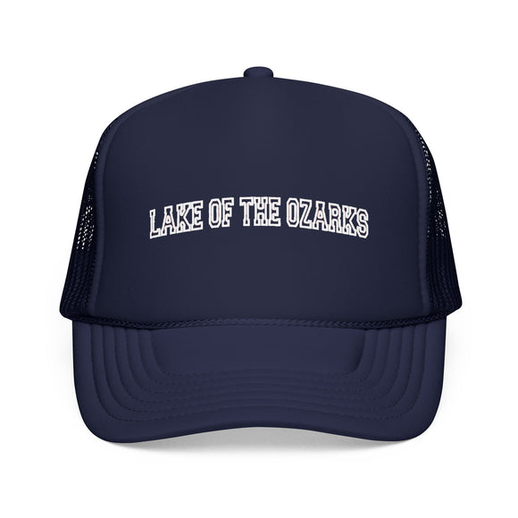 Lake of the Ozarks, Missouri Trucker Hat — Vintage College Foam Mesh Lake of the Ozarks Cap