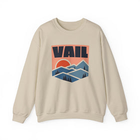 Vail, Colorado Sweatshirt Retro Mountains, Vail Unisex Graphic Crewneck - 0