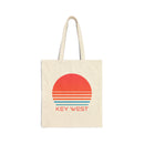 Key West, Florida Retro 80s Cotton Canvas Key West Tote Bag-1