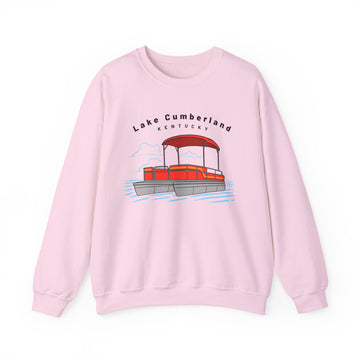 Buy light-pink Lake Cumberland, Kentucky Sweatshirt - Pontoon Boat Sweatshirt