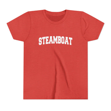 Buy heather-red Steamboat, Colorado Youth Graphic Tee - Kids Steamboat T Shirt