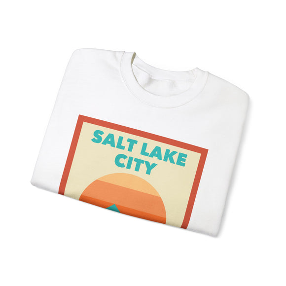Retro Salt Lake City, Utah Sweatshirt, Mountain Sun Design, Unisex Crewneck, Gift for Outdoorsy Friends, Vintage Salt Lake City, Utah Jumper