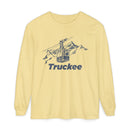 Truckee, California Long Sleeve T-Shirt Retro Mountain, Unisex Truckee Unisex Garment-dyed Long Sleeve T-Shirt-3