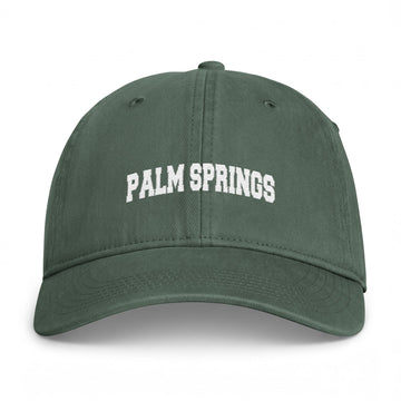 Palm Springs, California Washed Baseball Cap - Vintage Coastal Comfort Colors