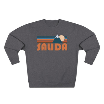 Buy charcoal-heather Premium Salida, Colorado Retro Mountain Graphic Sweatshirt