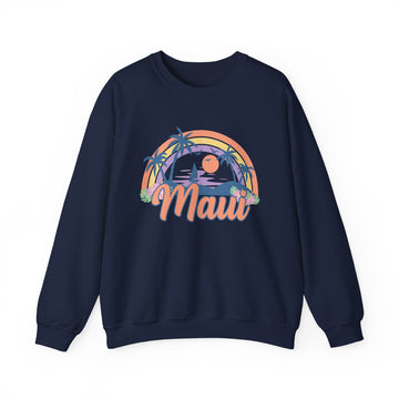 Maui, Hawaii Sweatshirt - Unisex Retro Beach Crewneck Maui Sweatshirt - 0