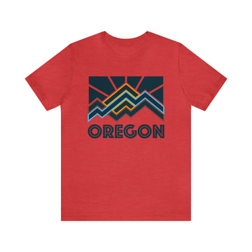 Buy heather-red Oregon T-Shirt - Retro Unisex Oregon Shirt