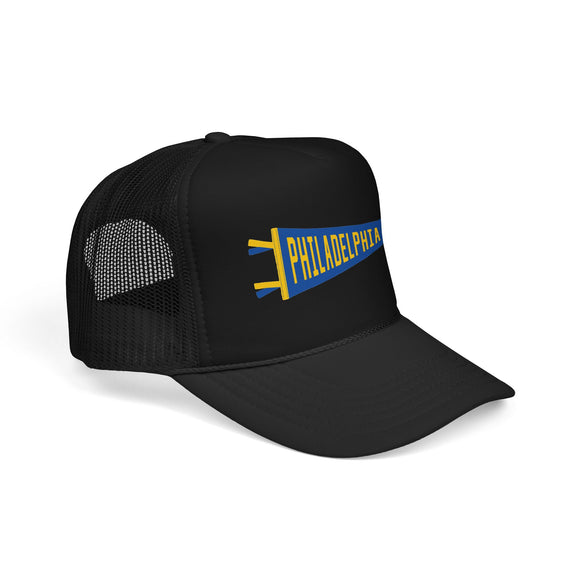 Philadelphia, Pennsylvania Pennant Trucker Hat — Retro Flag Foam Cap